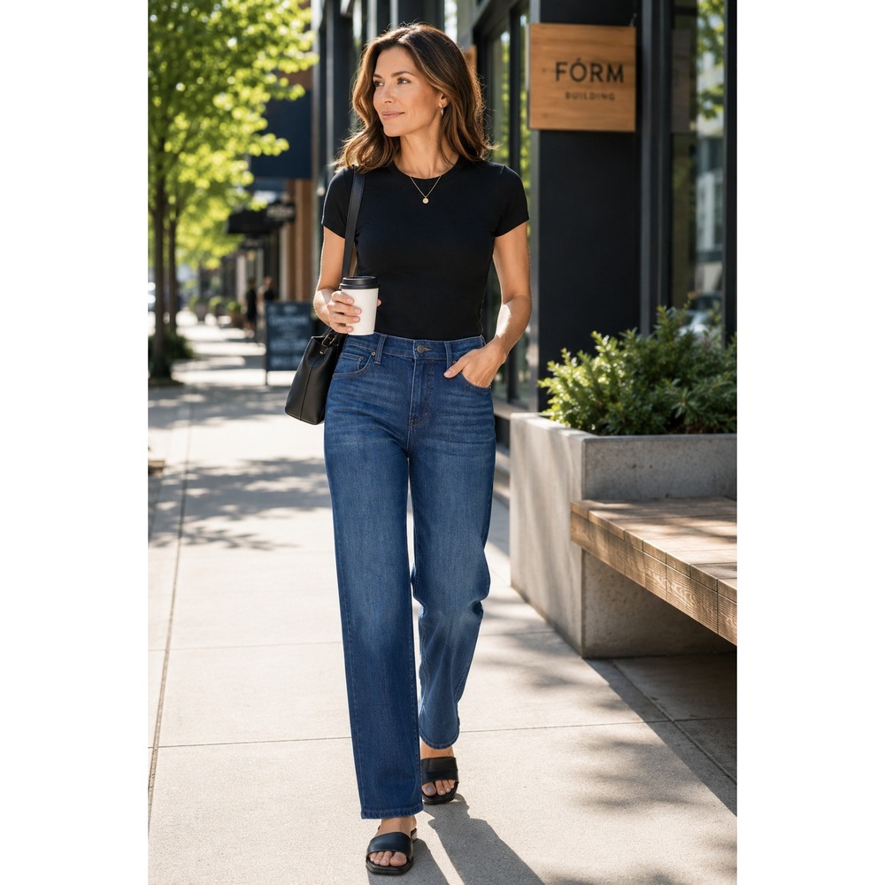 DUER Performance Denim+ High Rise Straight Women 27 MOONLIGHT COMFORT STRETCH